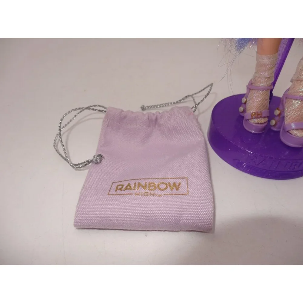 Rainbow High Violet Willow Fashion‎ Doll Purple with Dress Purse Bag Stand